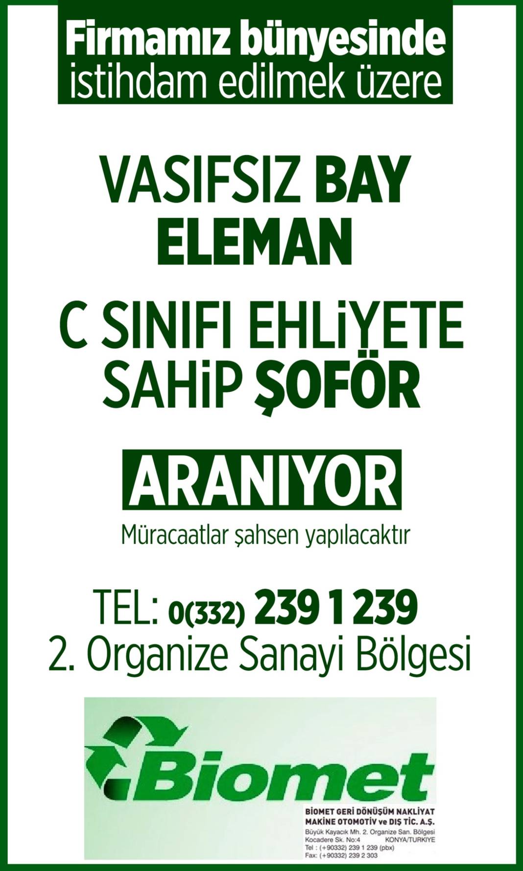 ELEMAN İLANLARI 9