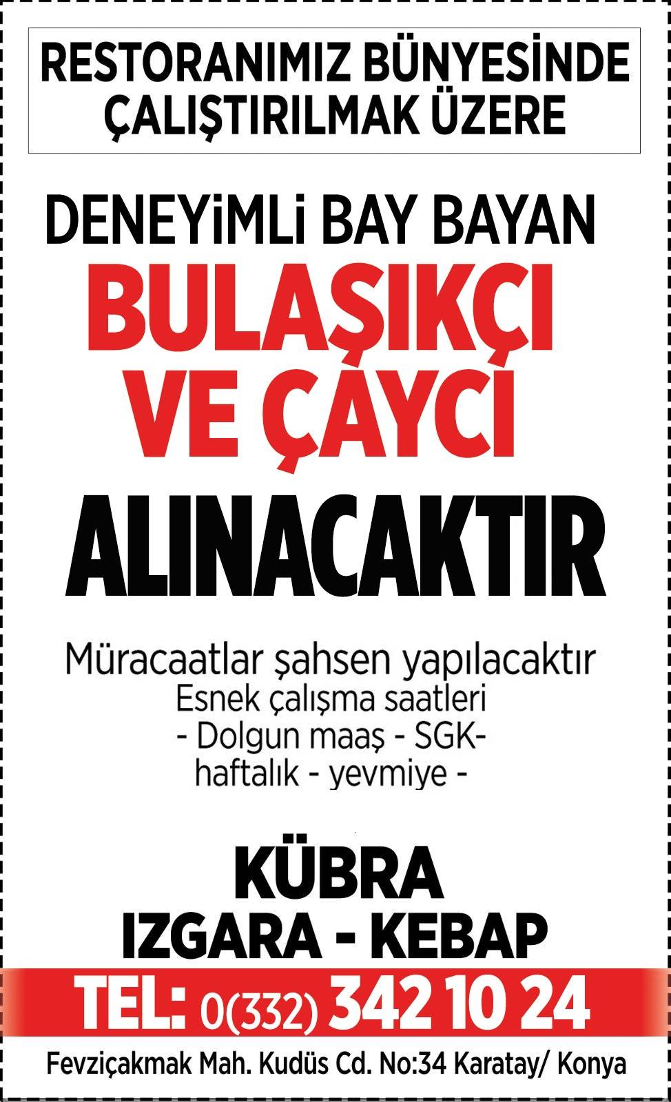 Konya Eleman İlanları 2