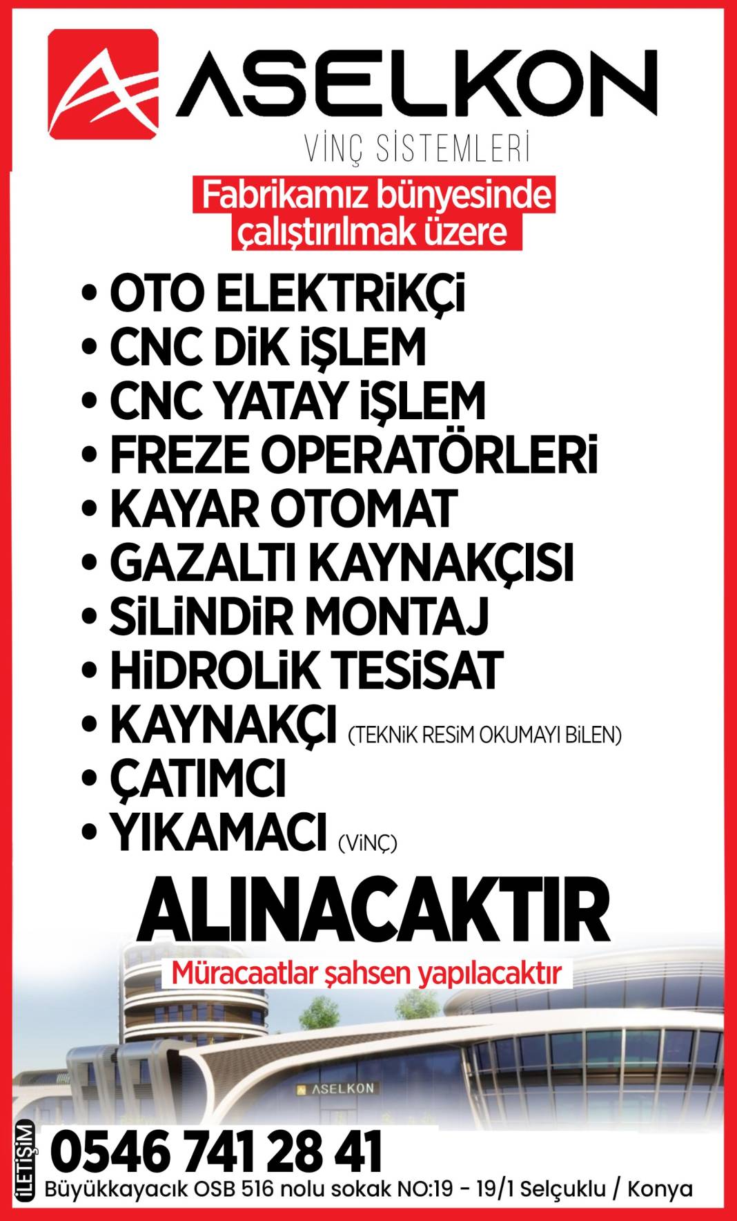 Konya Eleman İlanları 1