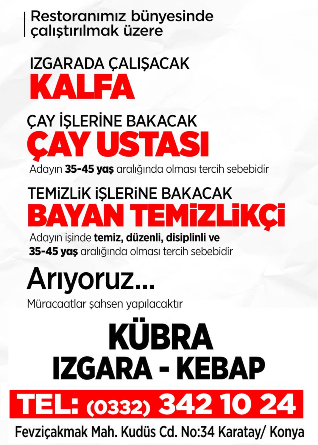 Konya güncel iş ilanları - Eleman İlanları Konya