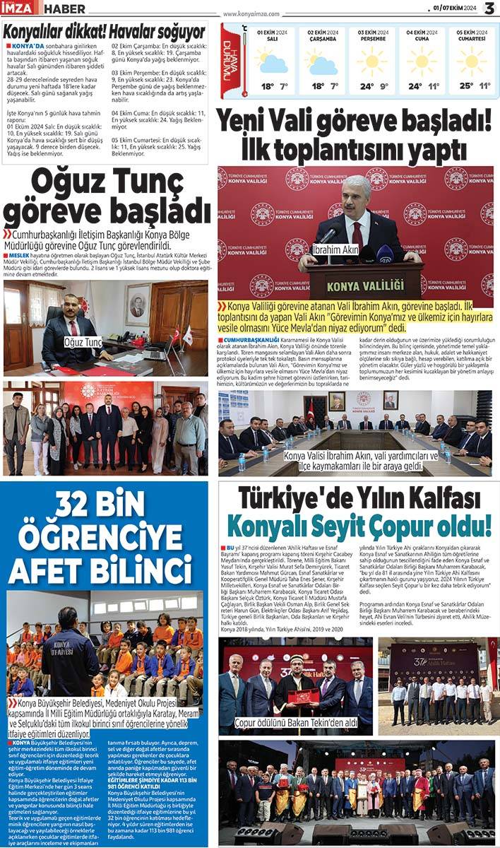 Konya İmza E-GAZETE (01/07 Ekim 2024) 3