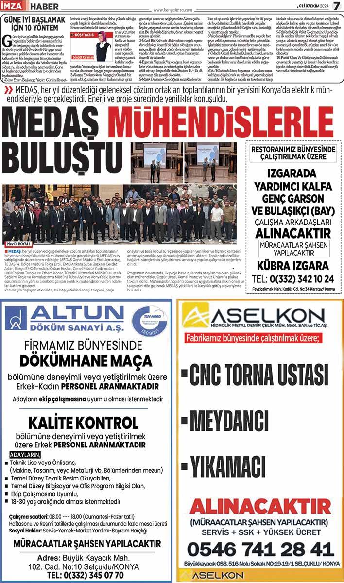 Konya İmza E-GAZETE (01/07 Ekim 2024) 7