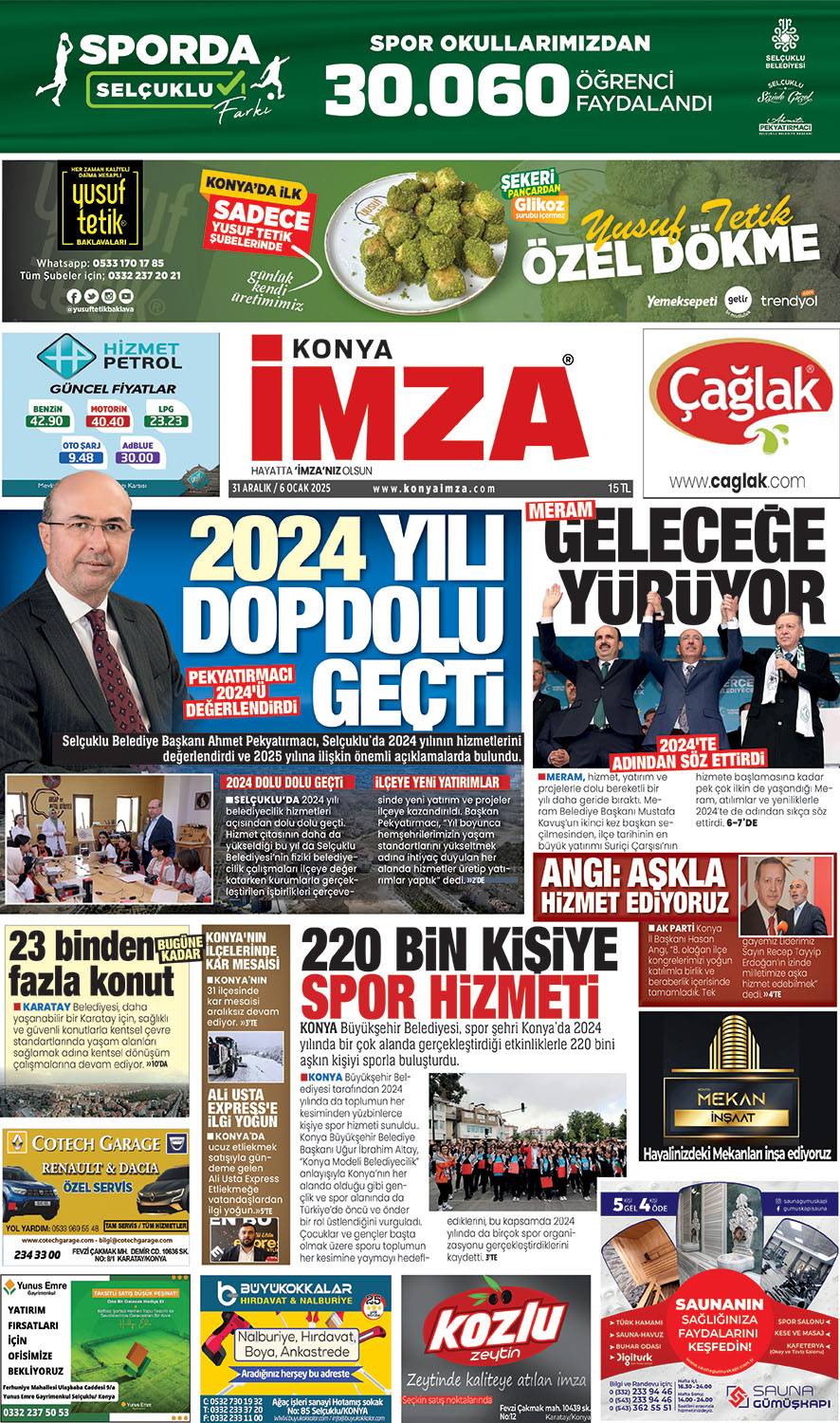 Konya İmza E-GAZETE 31 Aralık/6 Ocak 2025- Konya gazete oku - Yerel gazete oku 1