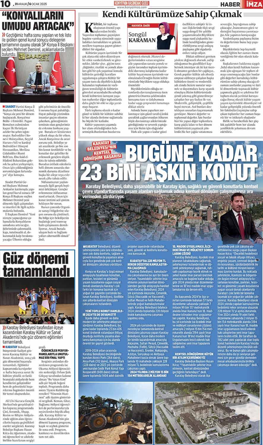 Konya İmza E-GAZETE 31 Aralık/6 Ocak 2025- Konya gazete oku - Yerel gazete oku 10