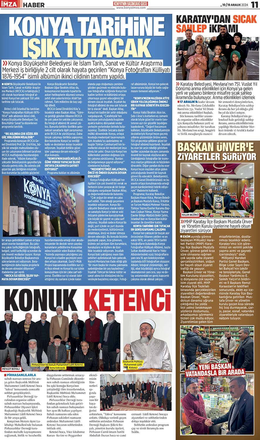 Konya İmza E-Gazete 10 Aralık Salı /  Konya gazete oku- Konya yerel gazete 11