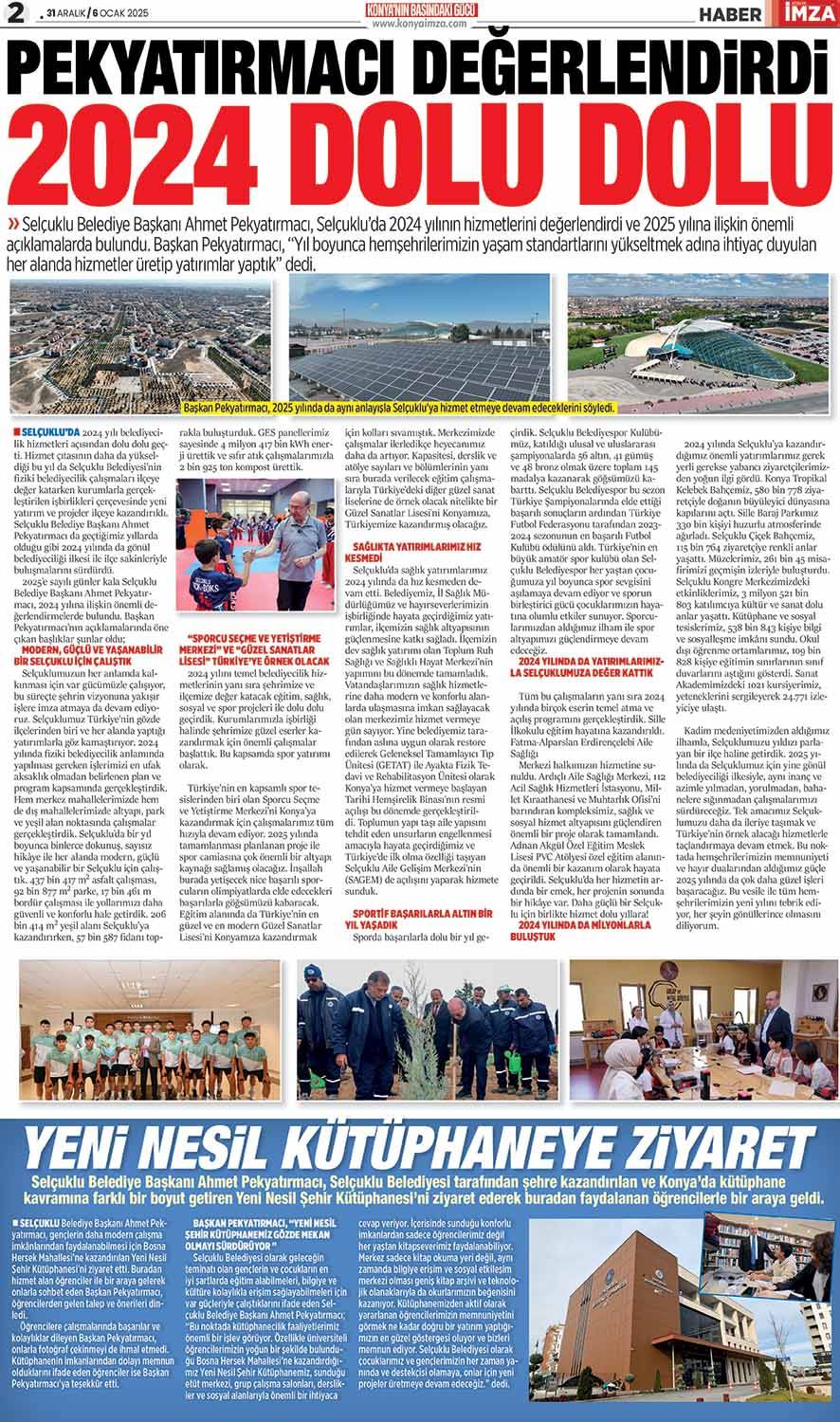 Konya İmza E-GAZETE 31 Aralık/6 Ocak 2025- Konya gazete oku - Yerel gazete oku 2