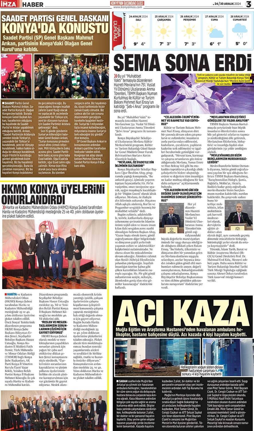 Konya İmza E-GAZETE 24/30 Aralık 2024- Konya gazete oku - Yerel gazete oku 3