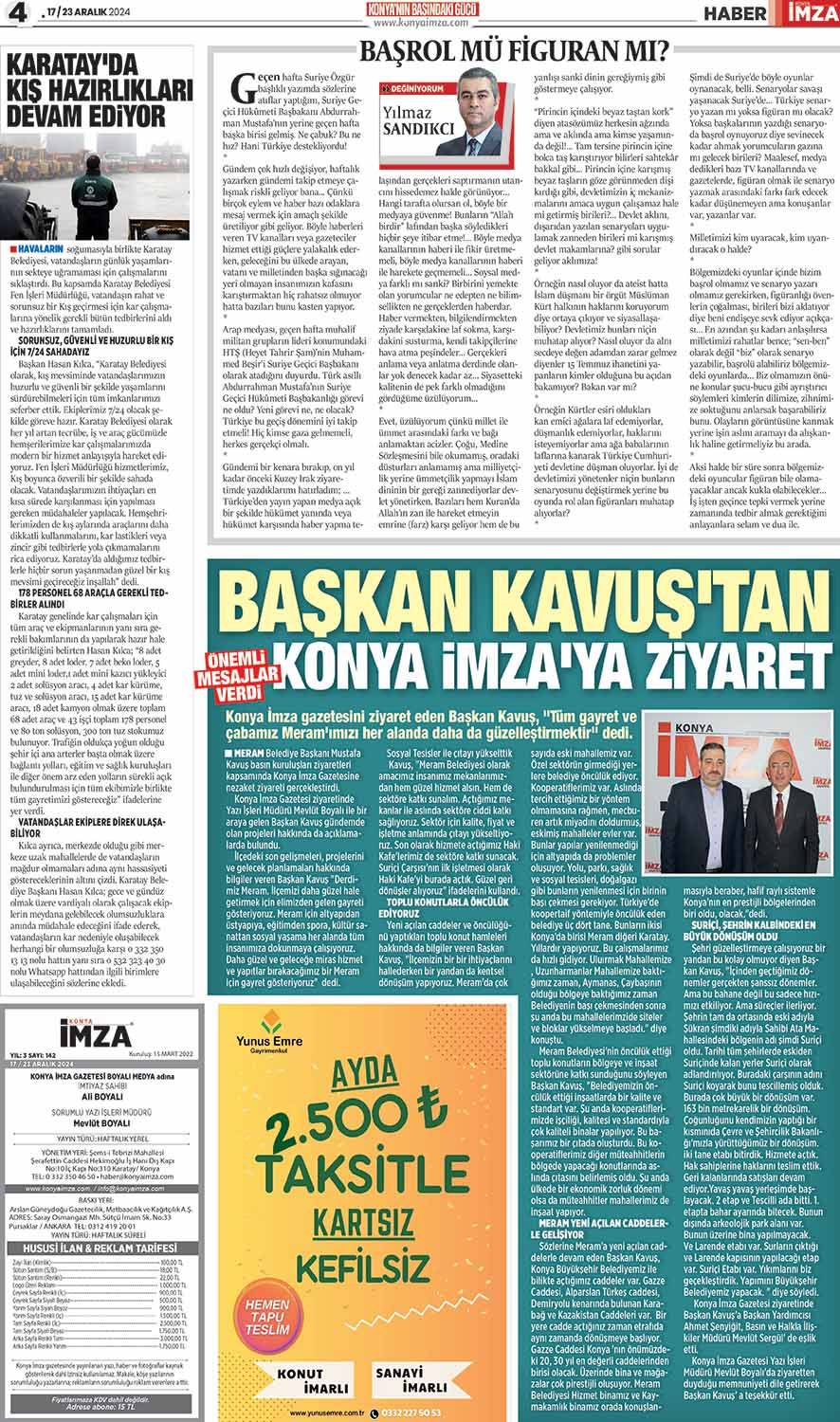 Konya İmza E-GAZETE (17/23 Aralık 2024)  - Konya gazete oku- Konya yerel gazete 4