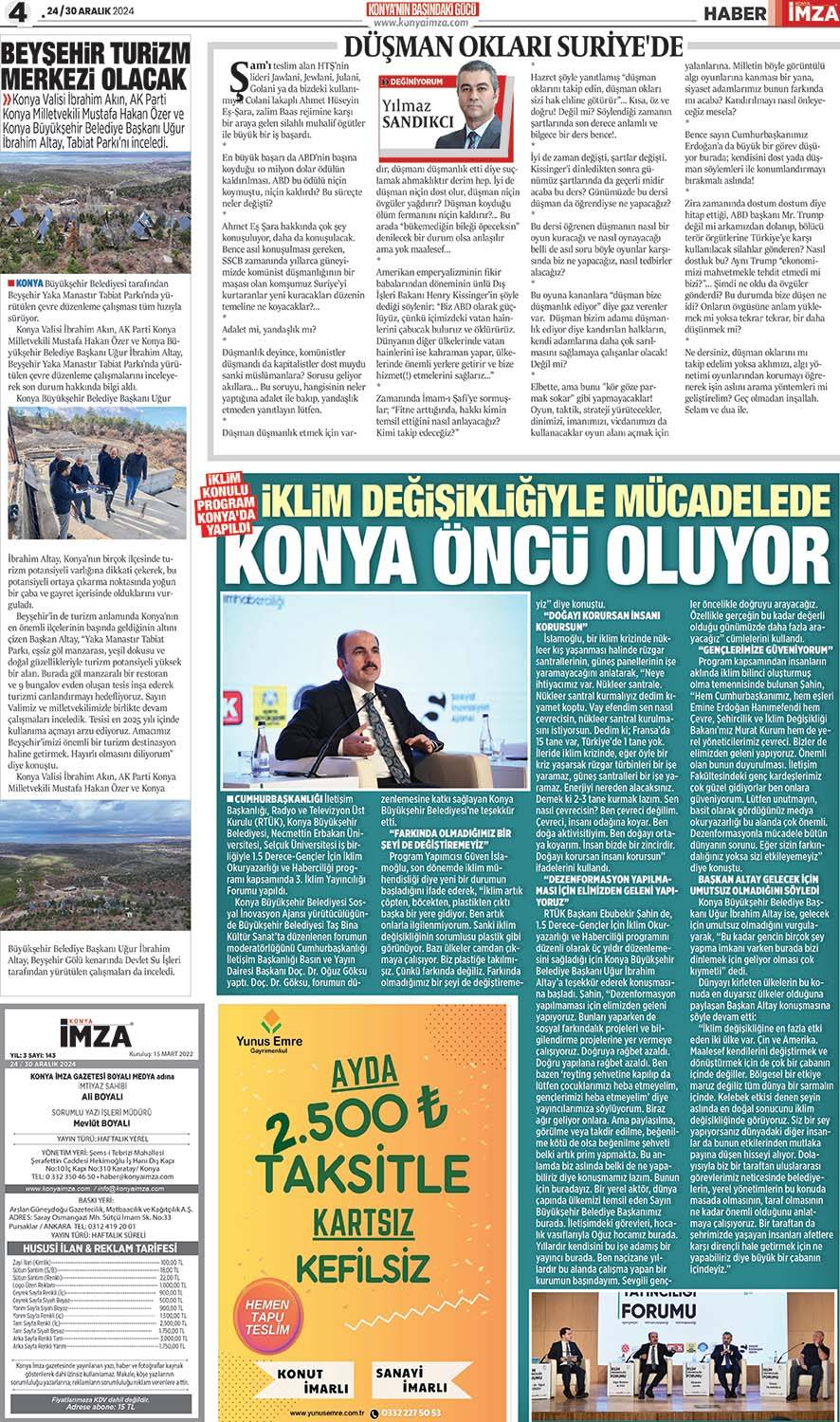Konya İmza E-GAZETE 24/30 Aralık 2024- Konya gazete oku - Yerel gazete oku 4