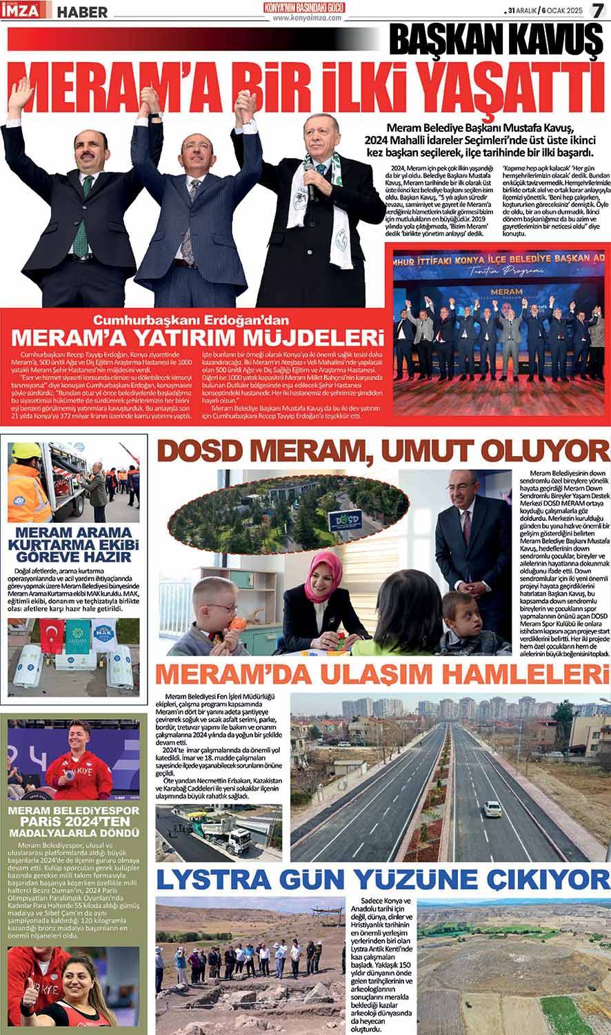 Konya İmza E-GAZETE 31 Aralık/6 Ocak 2025- Konya gazete oku - Yerel gazete oku 7