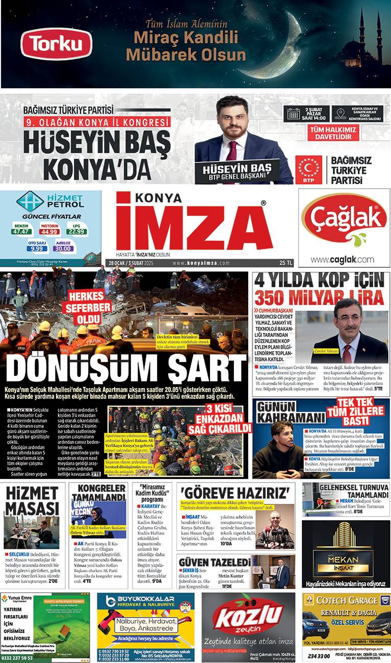 Konya İmza E-GAZETE: 28 Ocak / 3 Şubat 2025 1
