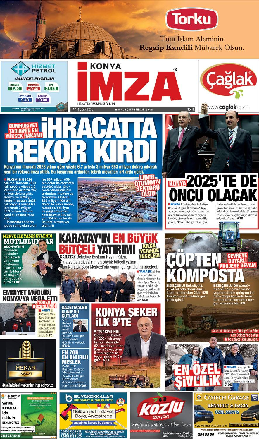 Konya İmza E-Gazete 7/13 Ocak 2025 - Konya gazete oku - Konya yerel gazeteler 1