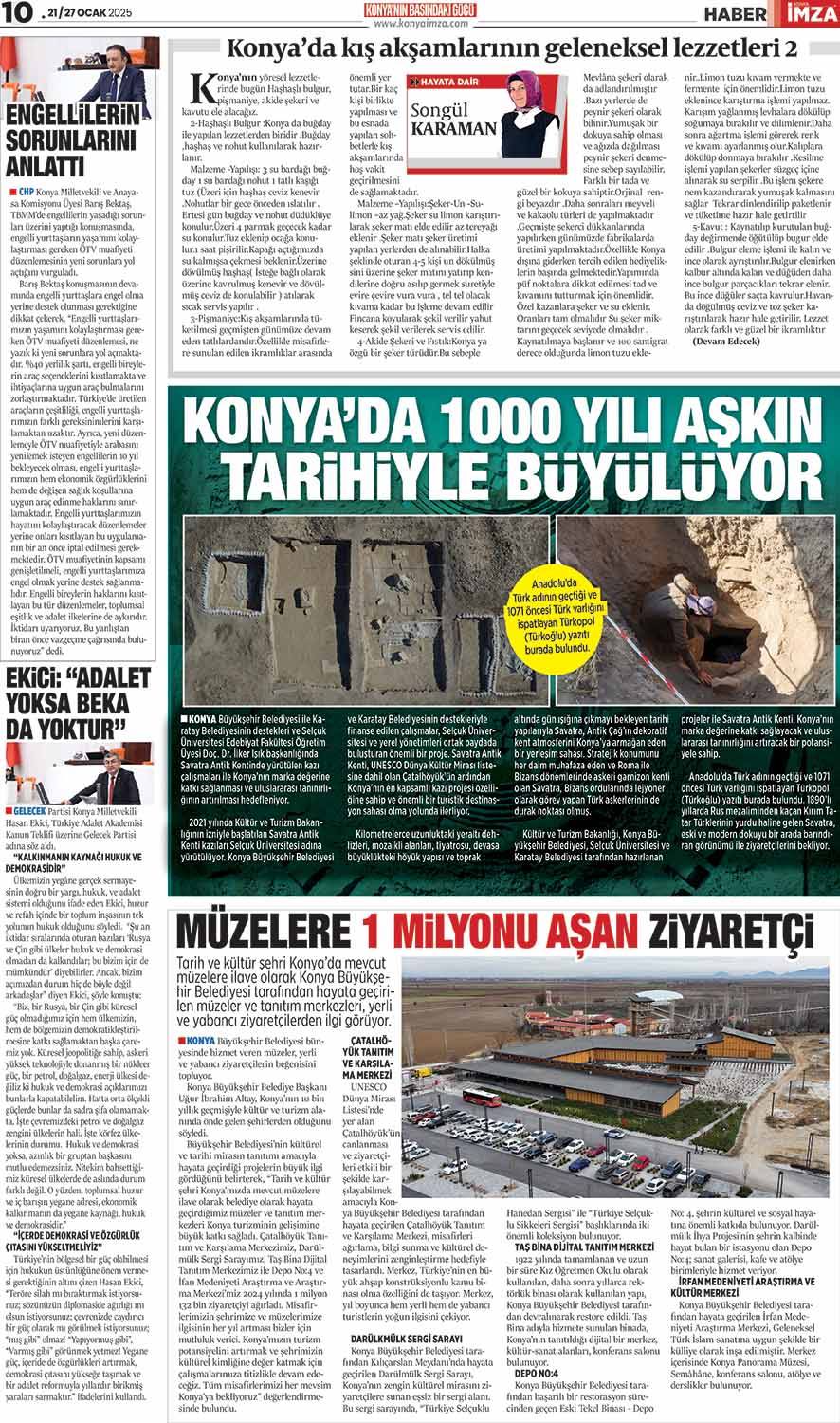 Konya İmza E - Gazete! 21 / 27 Ocak 2025 10