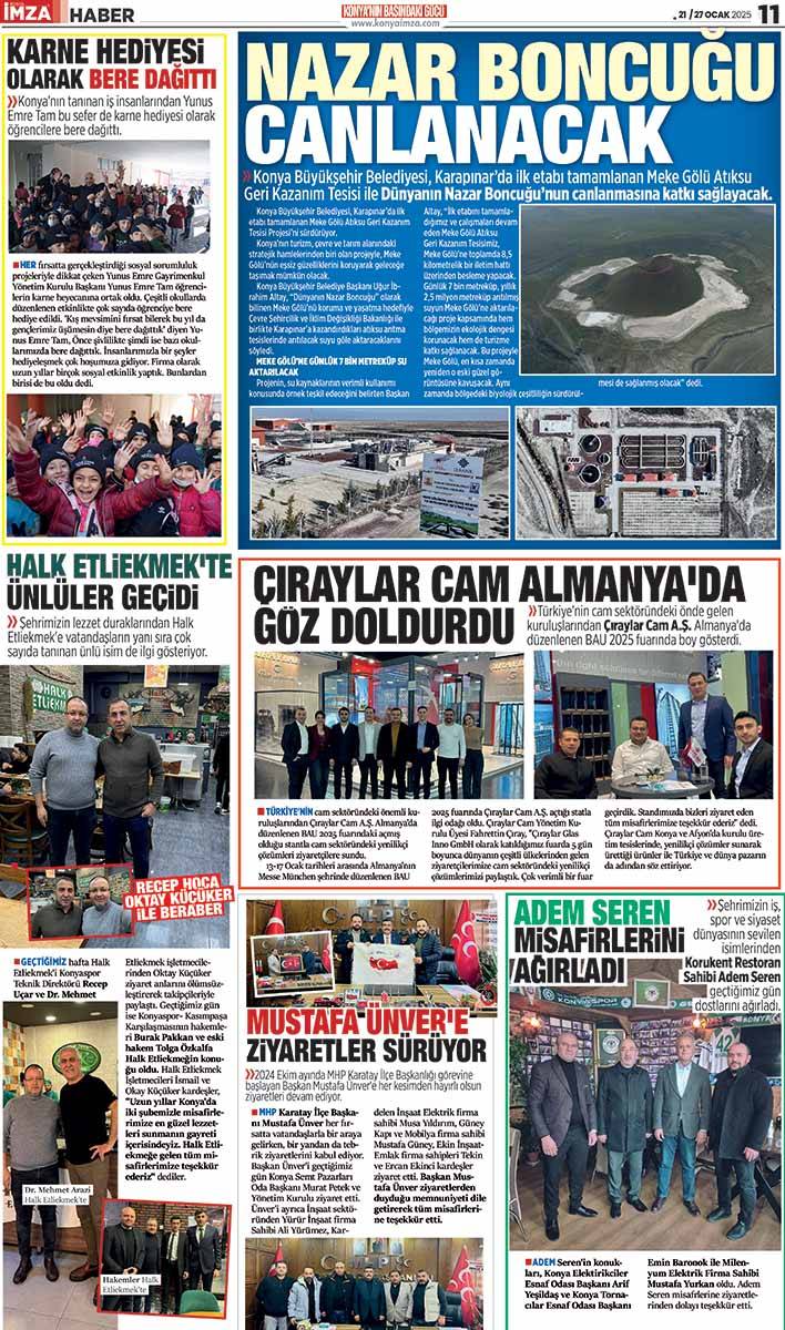 Konya İmza E - Gazete! 21 / 27 Ocak 2025 11