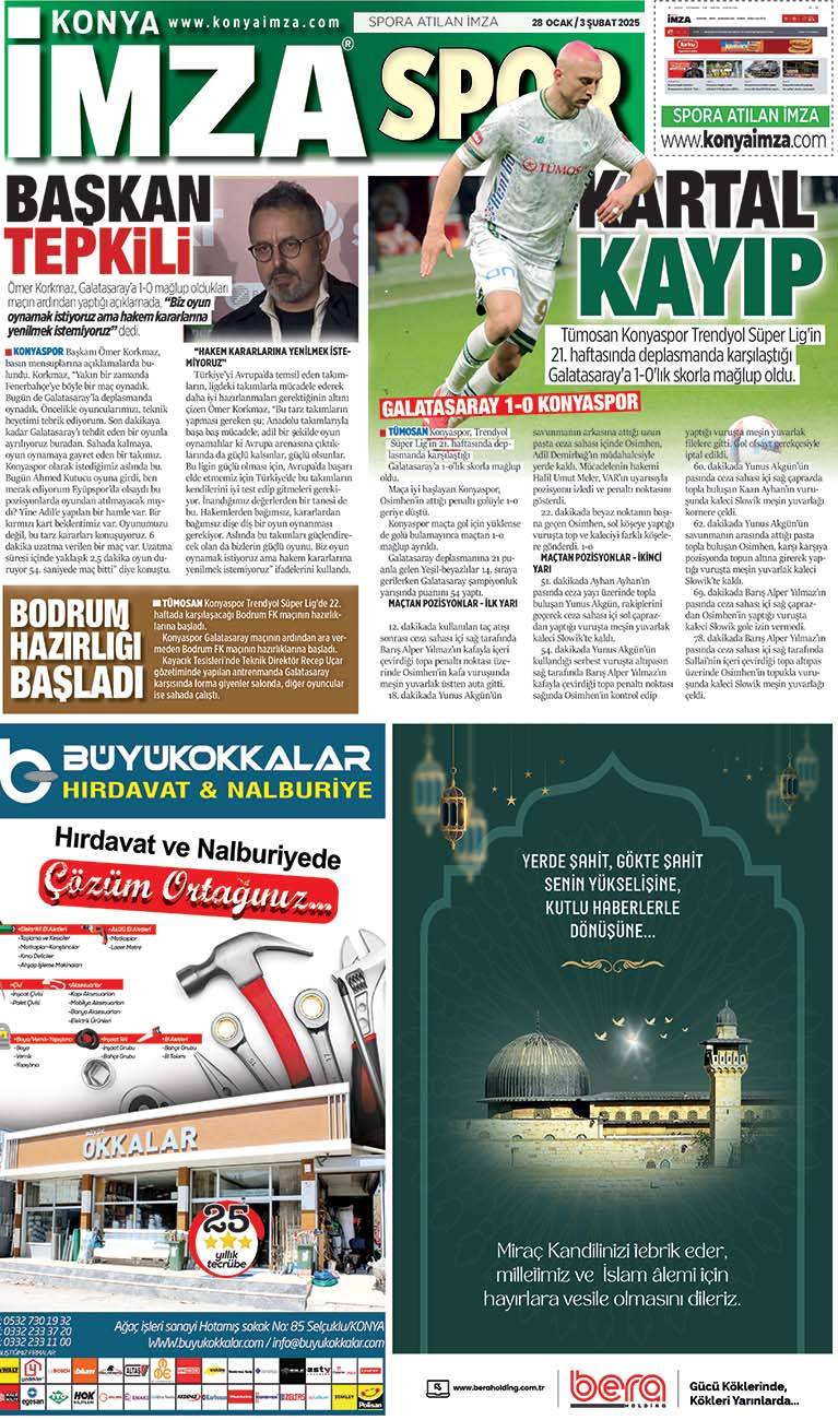 Konya İmza E-GAZETE: 28 Ocak / 3 Şubat 2025 12