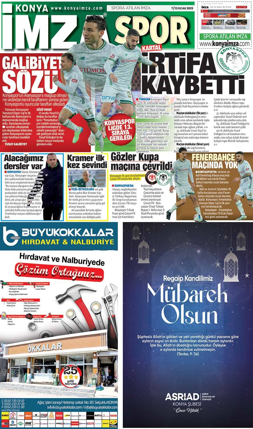 Konya İmza E-Gazete 7/13 Ocak 2025 - Konya gazete oku - Konya yerel gazeteler 12