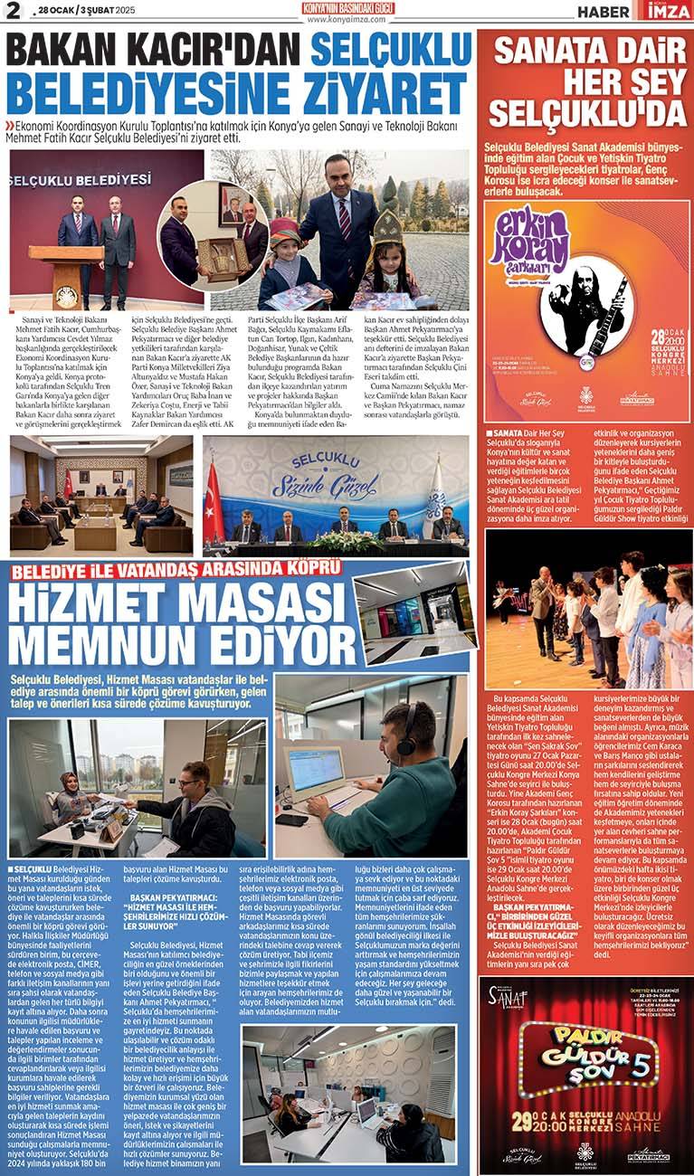 Konya İmza E-GAZETE: 28 Ocak / 3 Şubat 2025 2