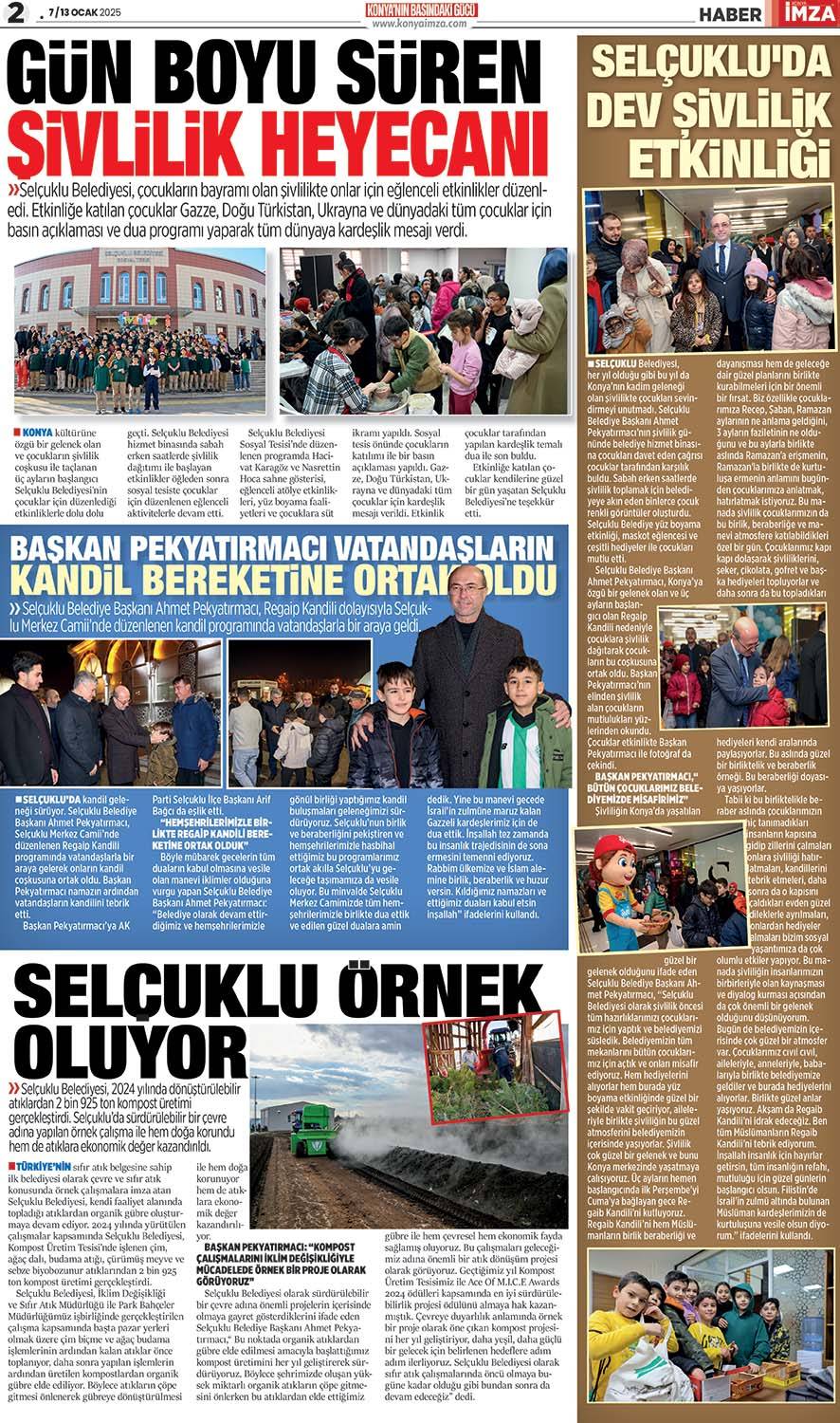 Konya İmza E-Gazete 7/13 Ocak 2025 - Konya gazete oku - Konya yerel gazeteler 2