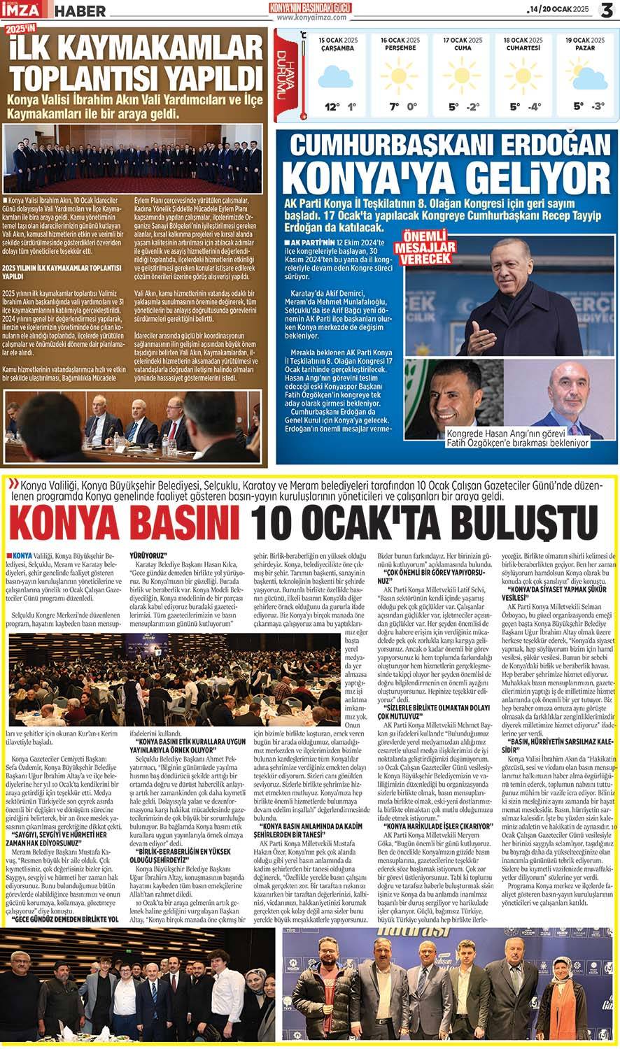 Konya İmza E- Gazete! Konya İmza gazetesi sayfaları! - Konya gazete oku 3