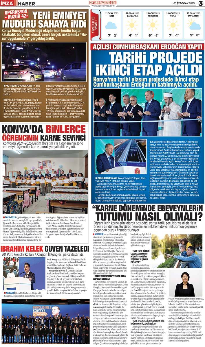 Konya İmza E - Gazete! 21 / 27 Ocak 2025 3