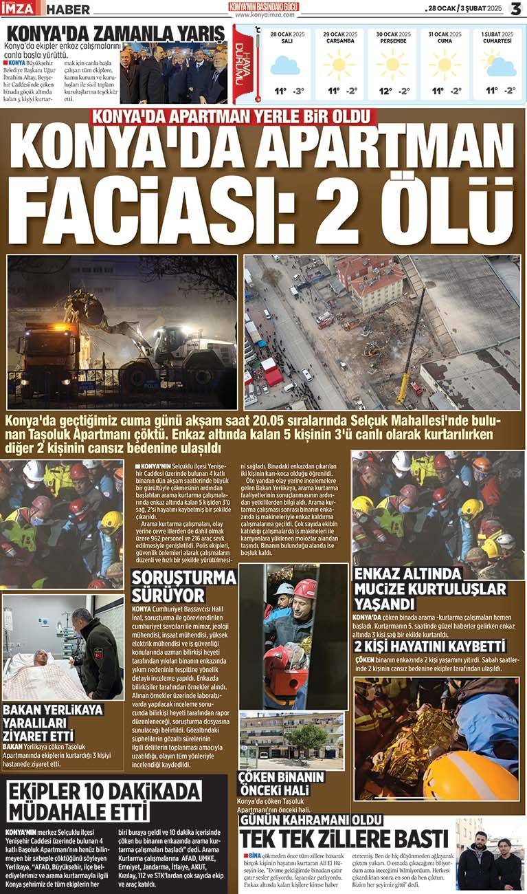 Konya İmza E-GAZETE: 28 Ocak / 3 Şubat 2025 3