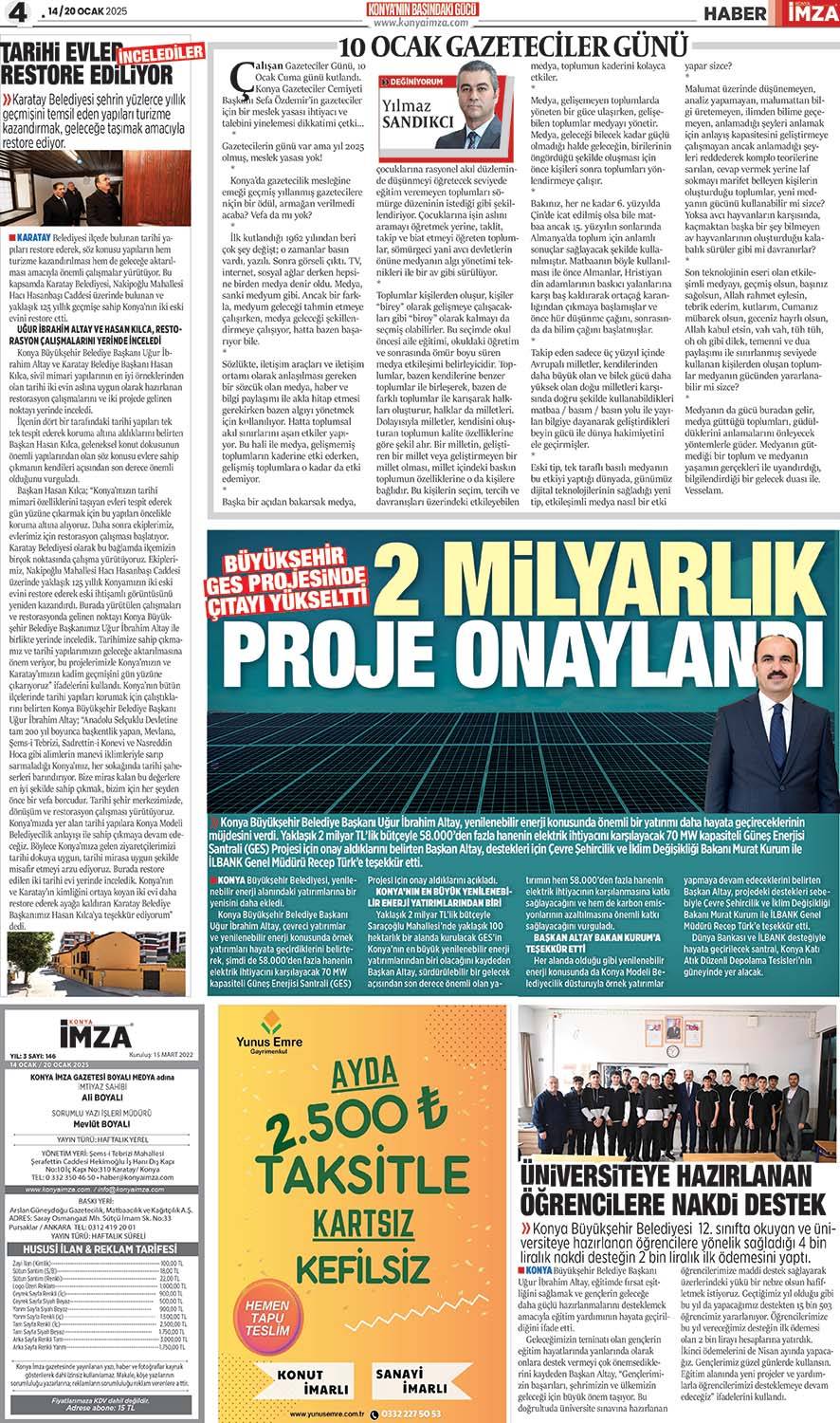 Konya İmza E- Gazete! Konya İmza gazetesi sayfaları! - Konya gazete oku 4