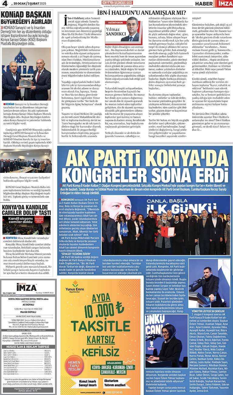 Konya İmza E-GAZETE: 28 Ocak / 3 Şubat 2025 4