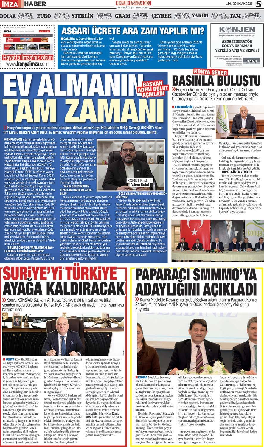 Konya İmza E- Gazete! Konya İmza gazetesi sayfaları! - Konya gazete oku 5