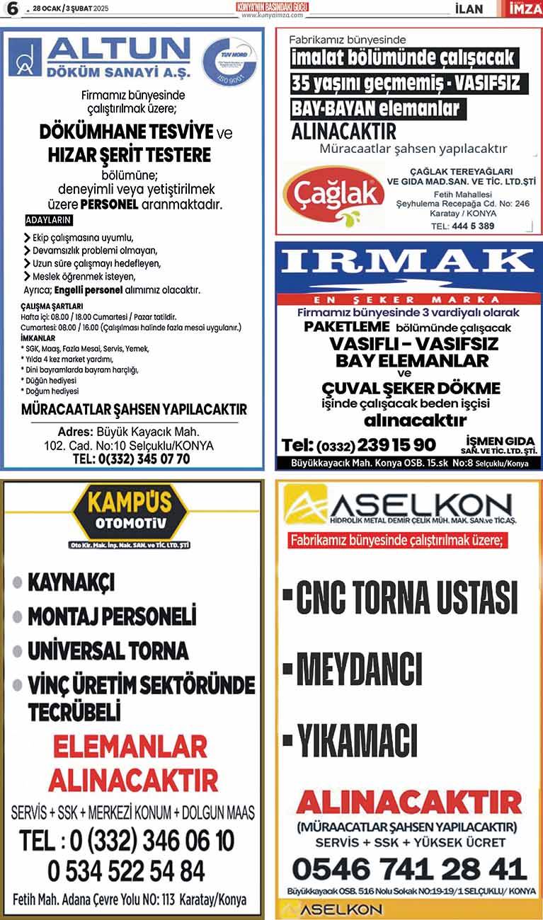 Konya İmza E-GAZETE: 28 Ocak / 3 Şubat 2025 6