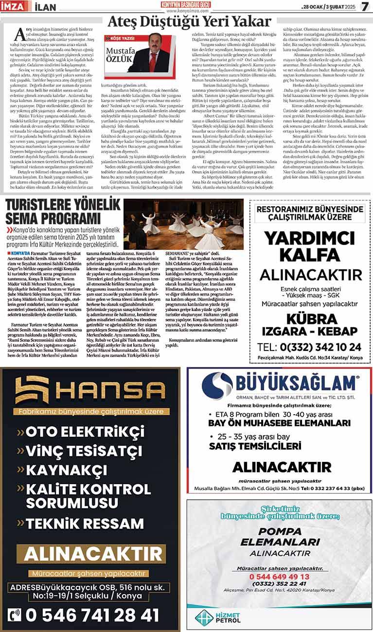 Konya İmza E-GAZETE: 28 Ocak / 3 Şubat 2025 7