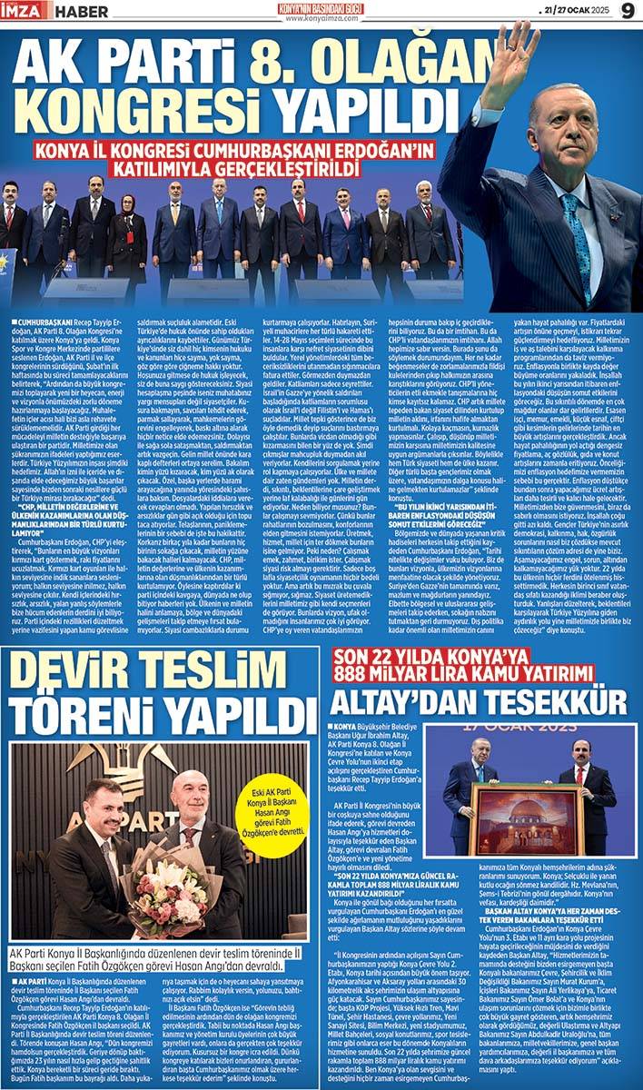 Konya İmza E - Gazete! 21 / 27 Ocak 2025 9