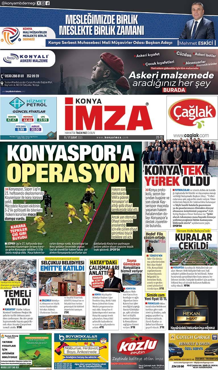 Konya İmza E-GAZETE (11/17 Şubat 2025) 1