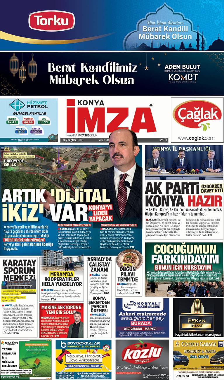 Konya İmza E-GAZETE (18 / 24 Şubat 2025) 1