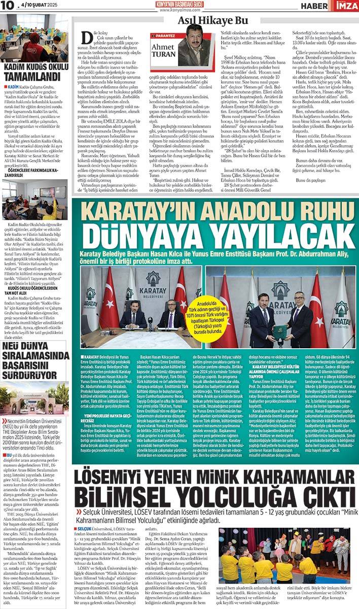 Konya İmza E-GAZETE 4 / 10 Şubat 2025 10