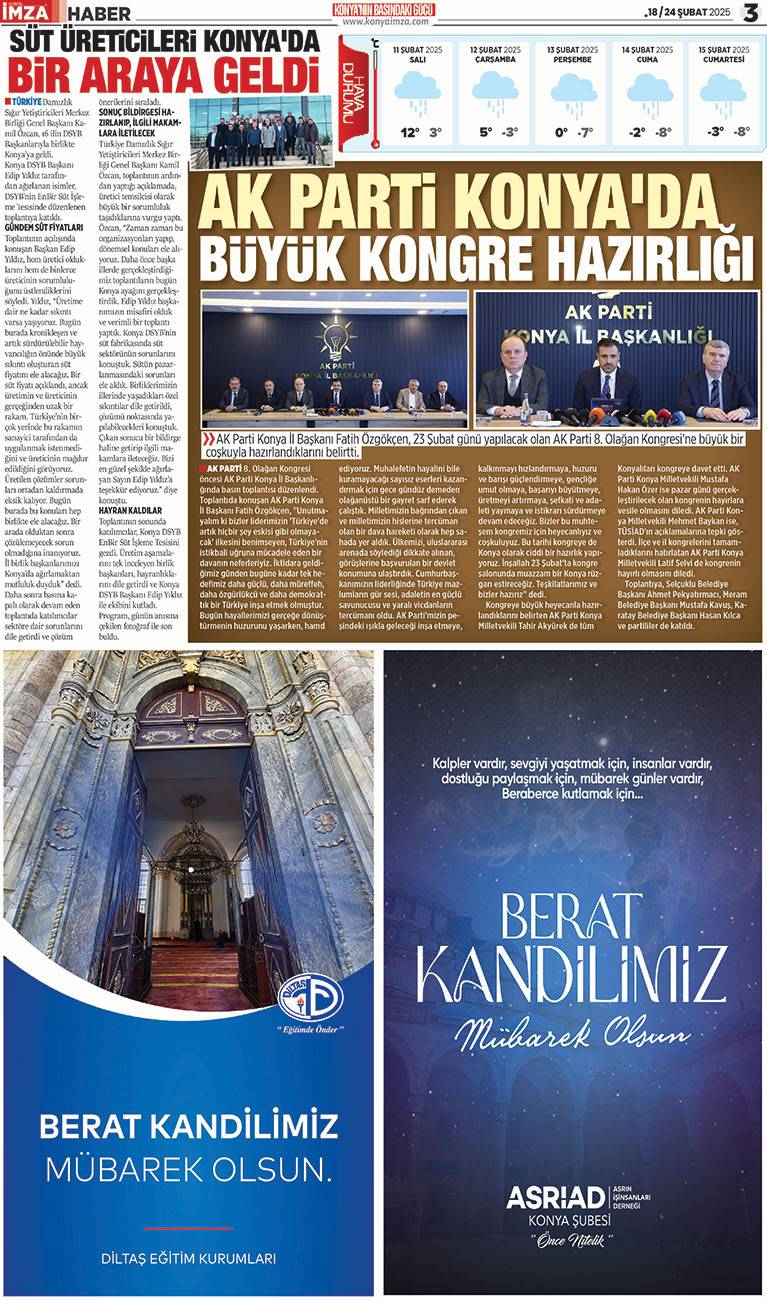 Konya İmza E-GAZETE (18 / 24 Şubat 2025) 3