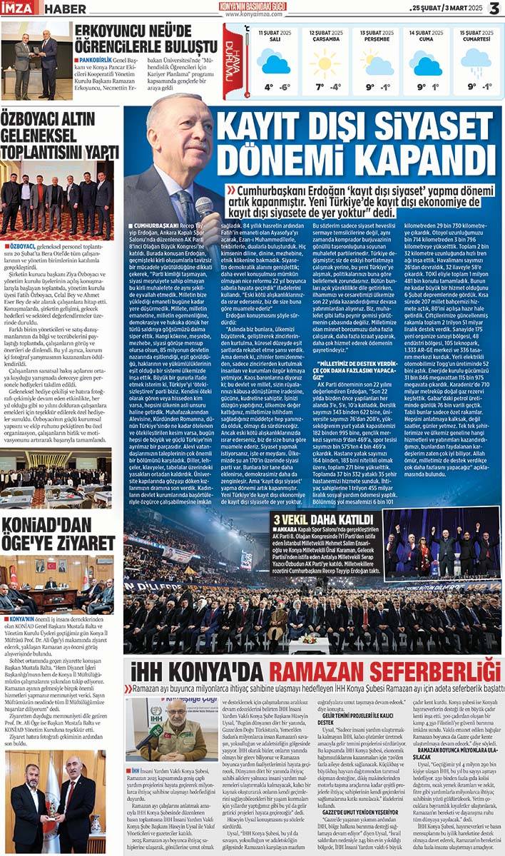 Konya İmza E - GAZETE (25 Şubat / 3 Mart 2025) 3