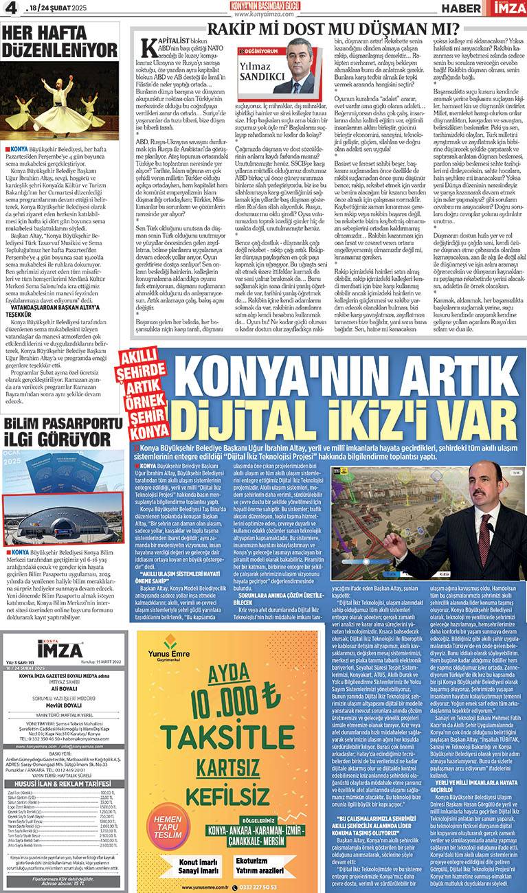 Konya İmza E-GAZETE (18 / 24 Şubat 2025) 4