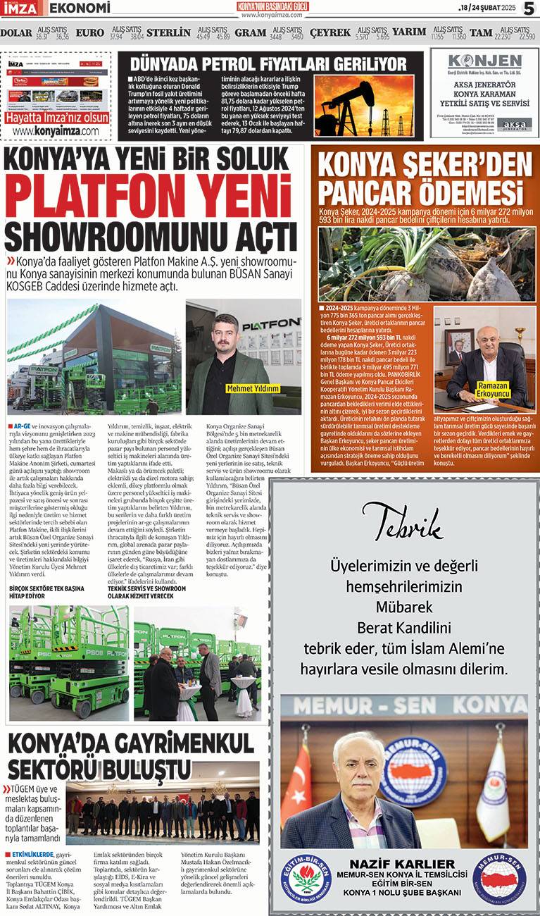 Konya İmza E-GAZETE (18 / 24 Şubat 2025) 5