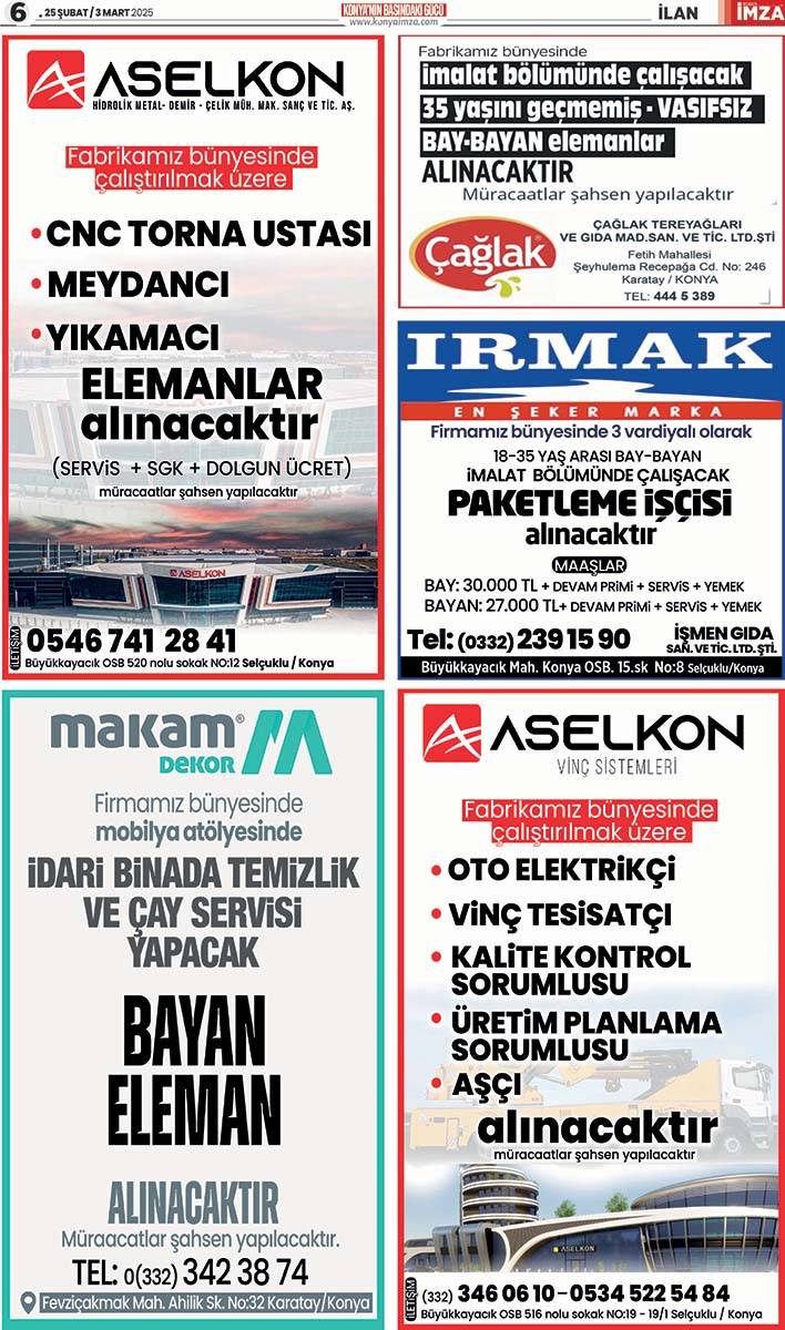Konya İmza E - GAZETE (25 Şubat / 3 Mart 2025) 6
