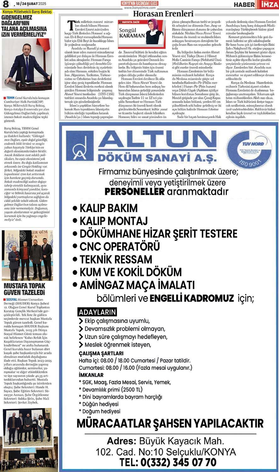 Konya İmza E-GAZETE (18 / 24 Şubat 2025) 8