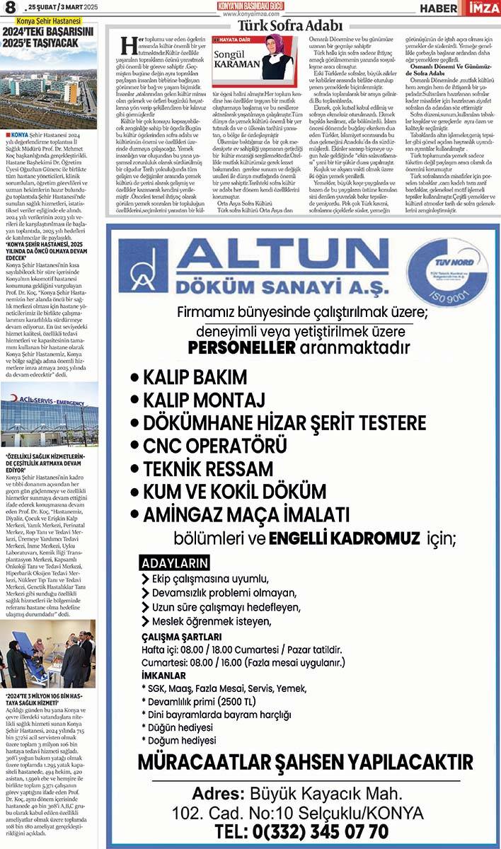 Konya İmza E - GAZETE (25 Şubat / 3 Mart 2025) 8