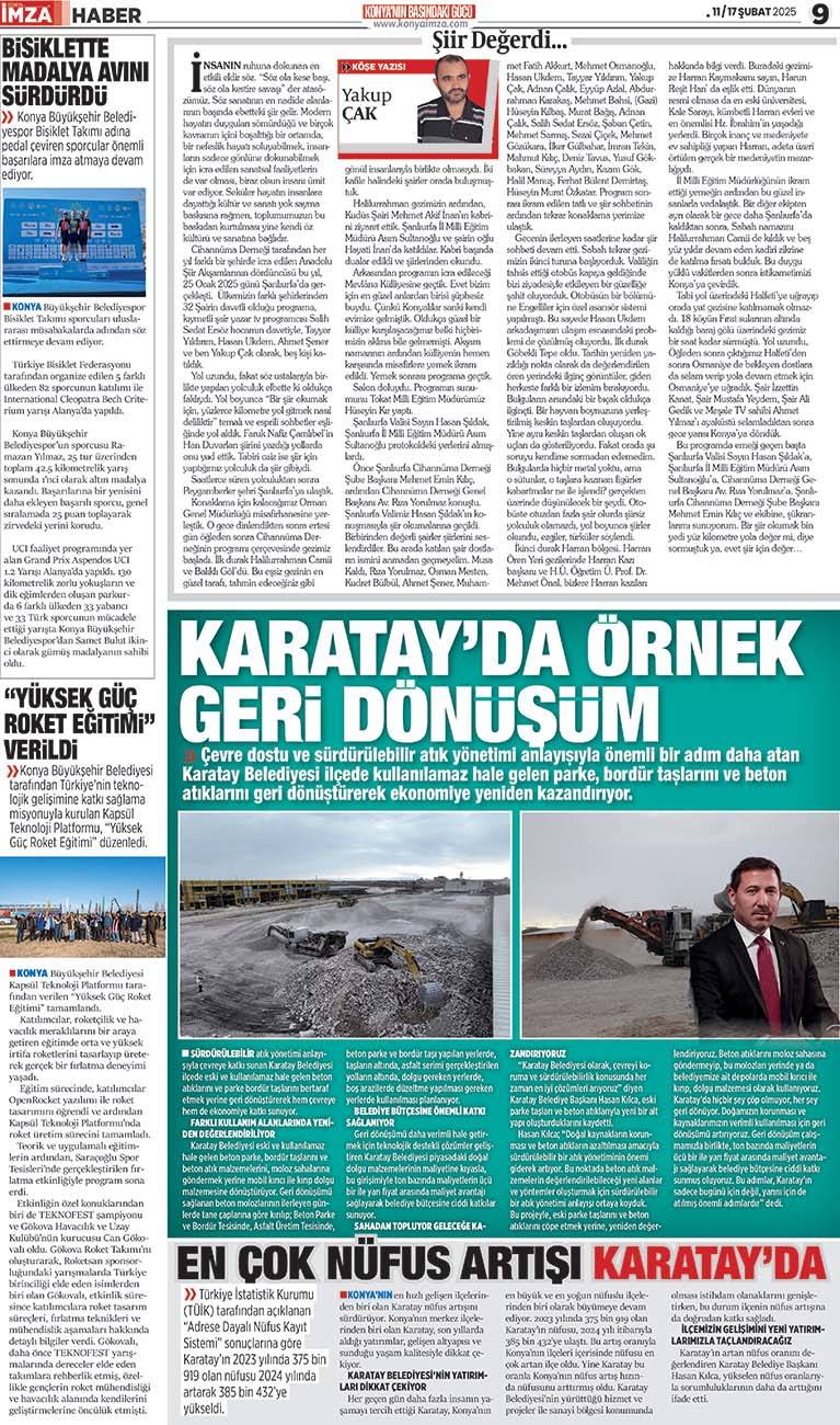 Konya İmza E-GAZETE (11/17 Şubat 2025) 9