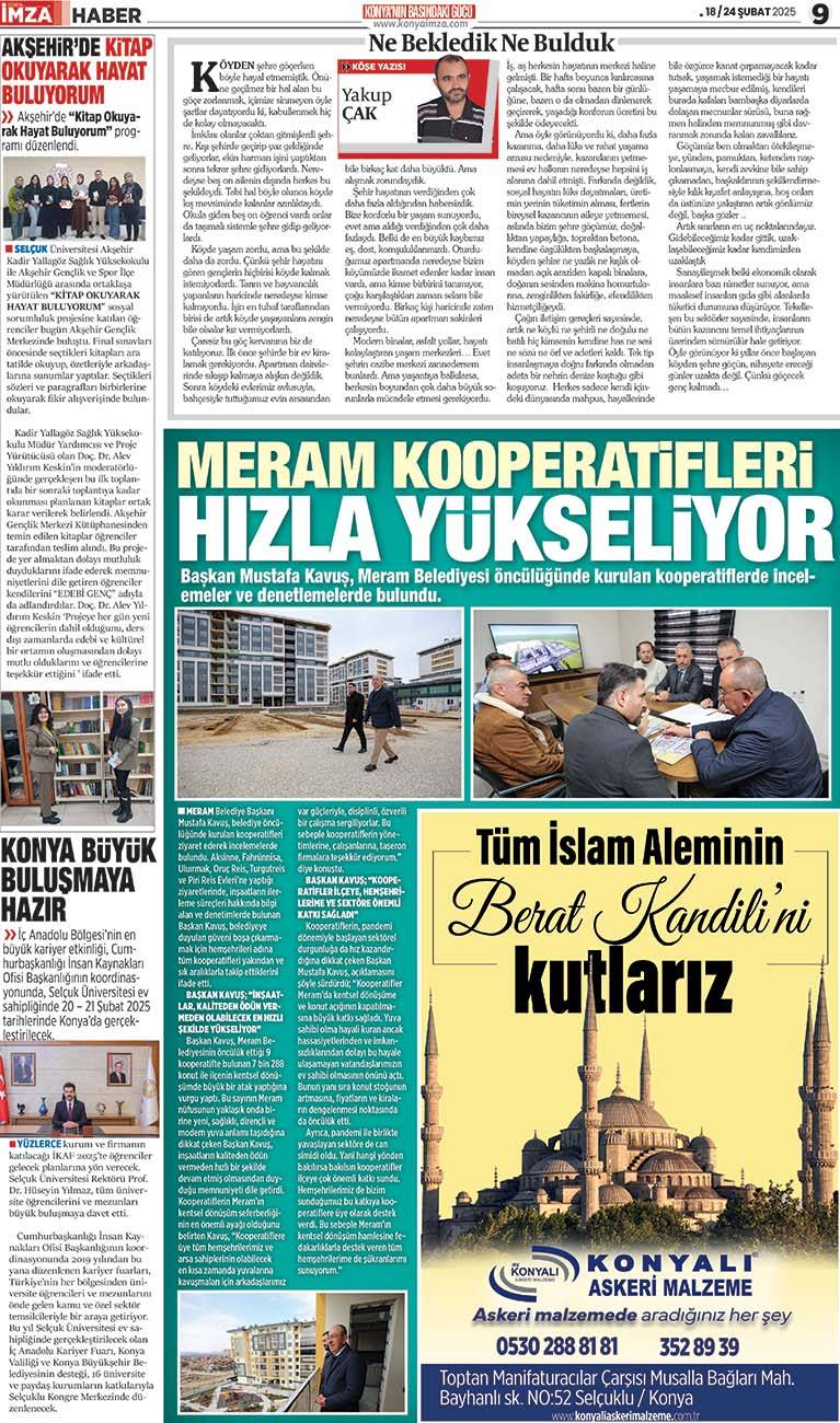 Konya İmza E-GAZETE (18 / 24 Şubat 2025) 9