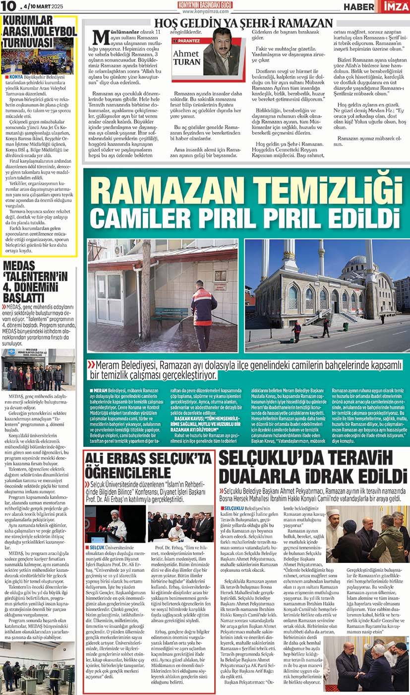 Konya İmza E-GAZETE! 4 / 10 Mart 2025 - Konya gazete oku - Konya yerel gazeteler 10