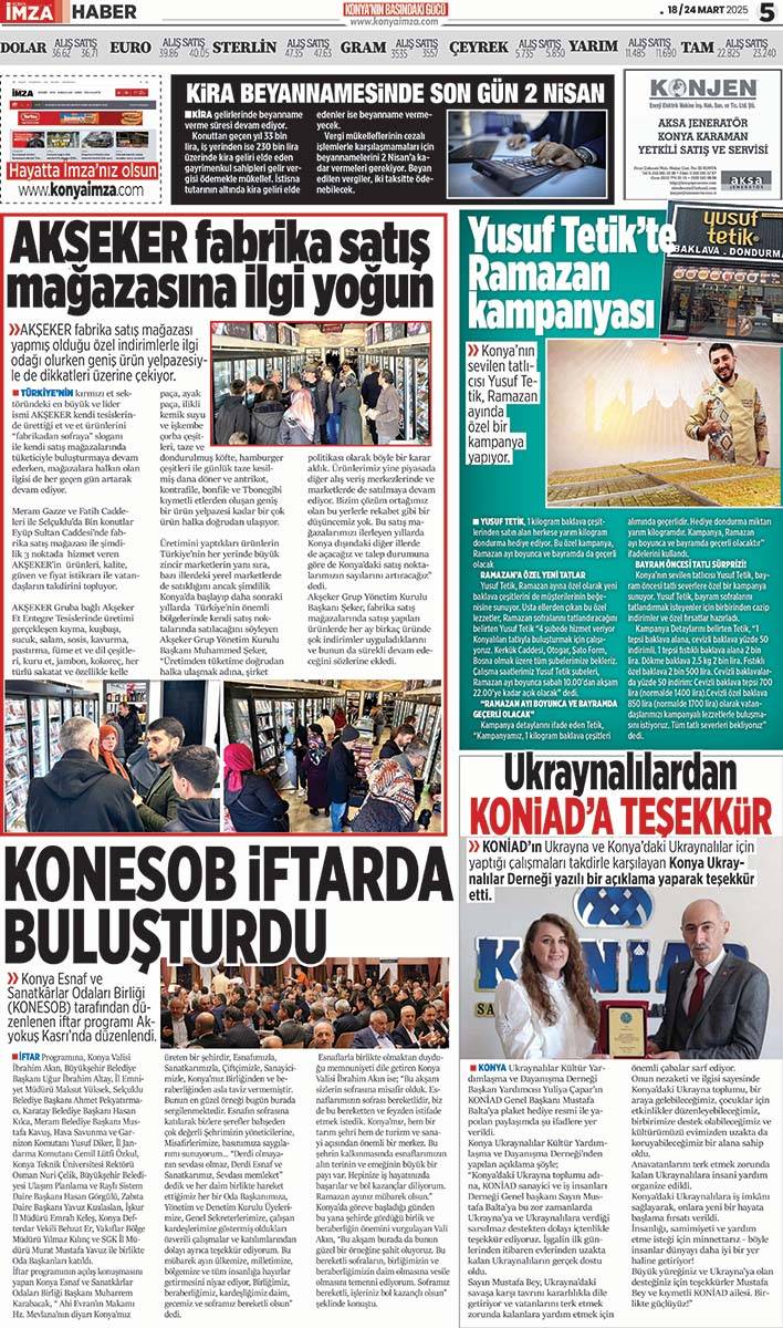 Konya İmza E-GAZETE 18 / 24 Mart 2025 5
