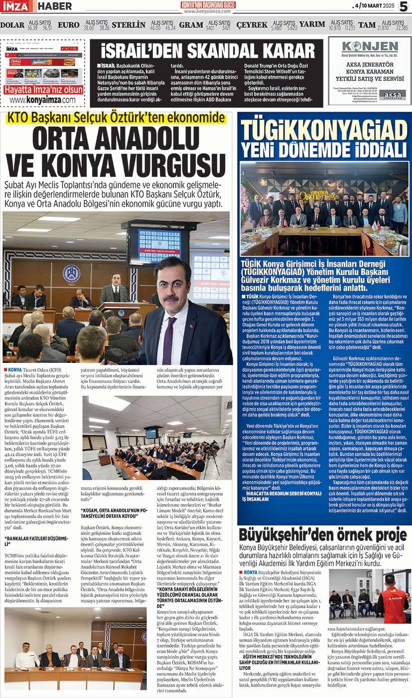 Konya İmza E-GAZETE! 4 / 10 Mart 2025 - Konya gazete oku - Konya yerel gazeteler 5