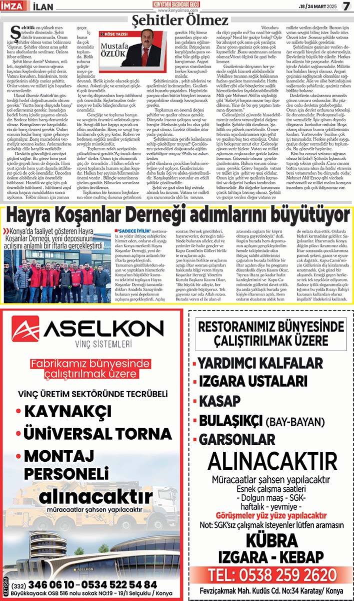 Konya İmza E-GAZETE 18 / 24 Mart 2025 7