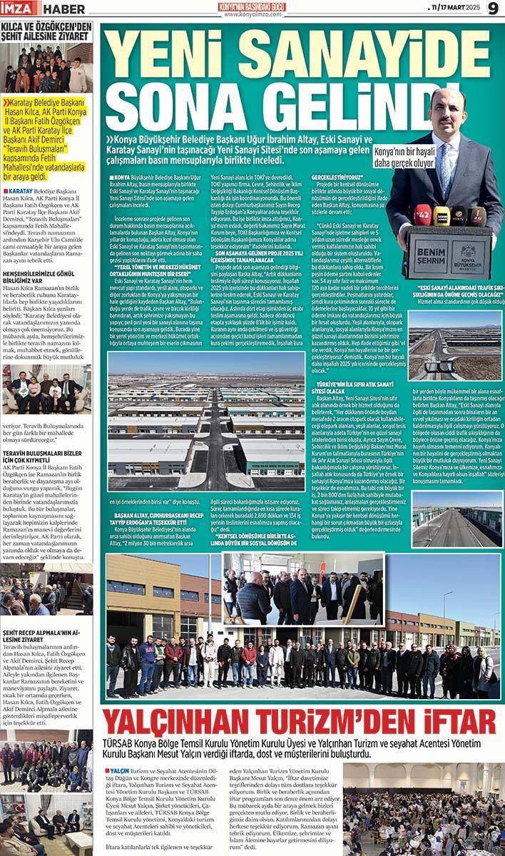 Konya İmza E-GAZETE! 11 / 17 Mart 2025 - Konya gazete oku - Konya yerel gazeteler 9