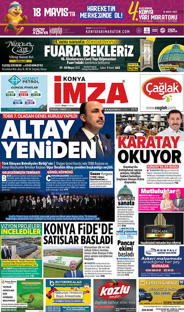 Konya İmza E-GAZETE 29 Nisan / 5 Mayıs 2025 1