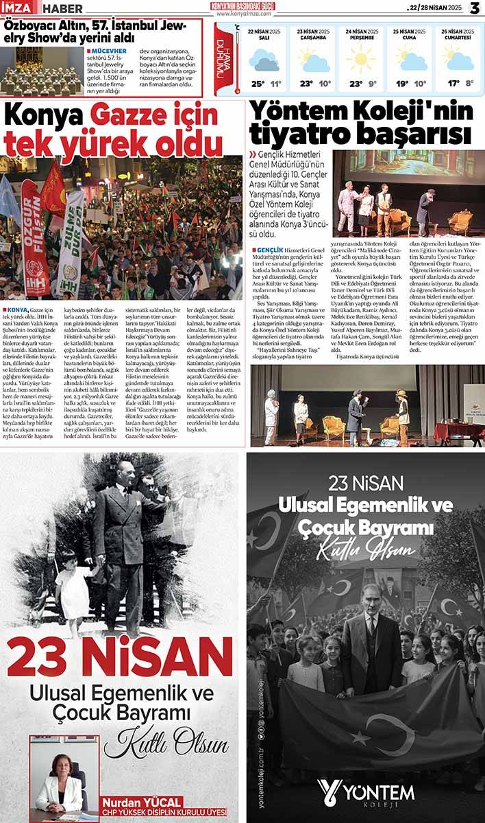 Konya İmza E-GAZETE 22/28 Nisan 2025 3